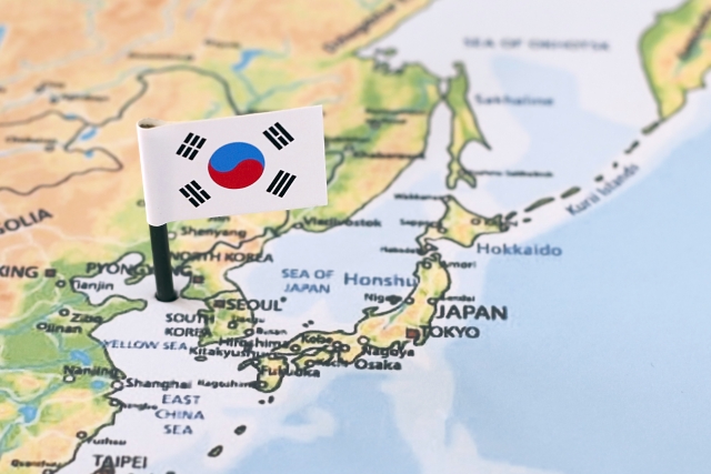 韓国と日本の地図