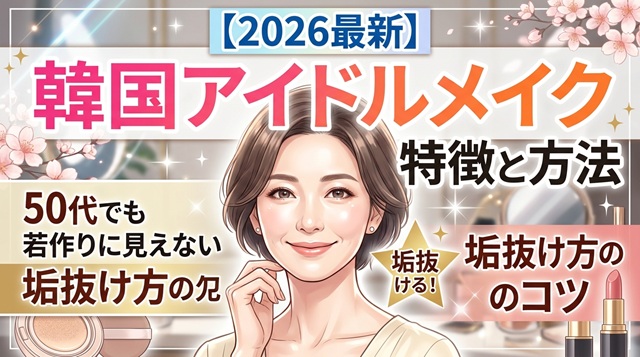 【2026最新】韓国アイドルメイクの特徴とやり方|50代でも若作りに見えない橋本環奈流の輝き方