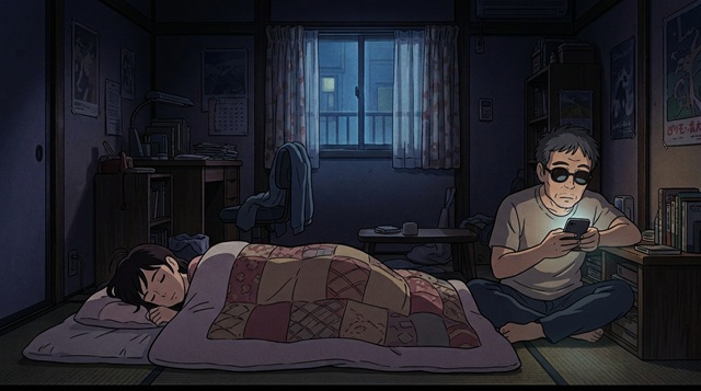 スマホをのぞき見するシーン